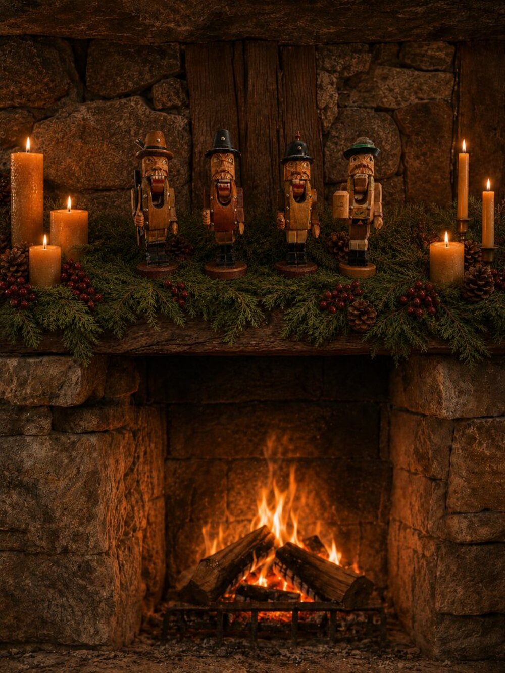 Vintage Hand Carved German-Black Forest Region Wooden Nutcrackers